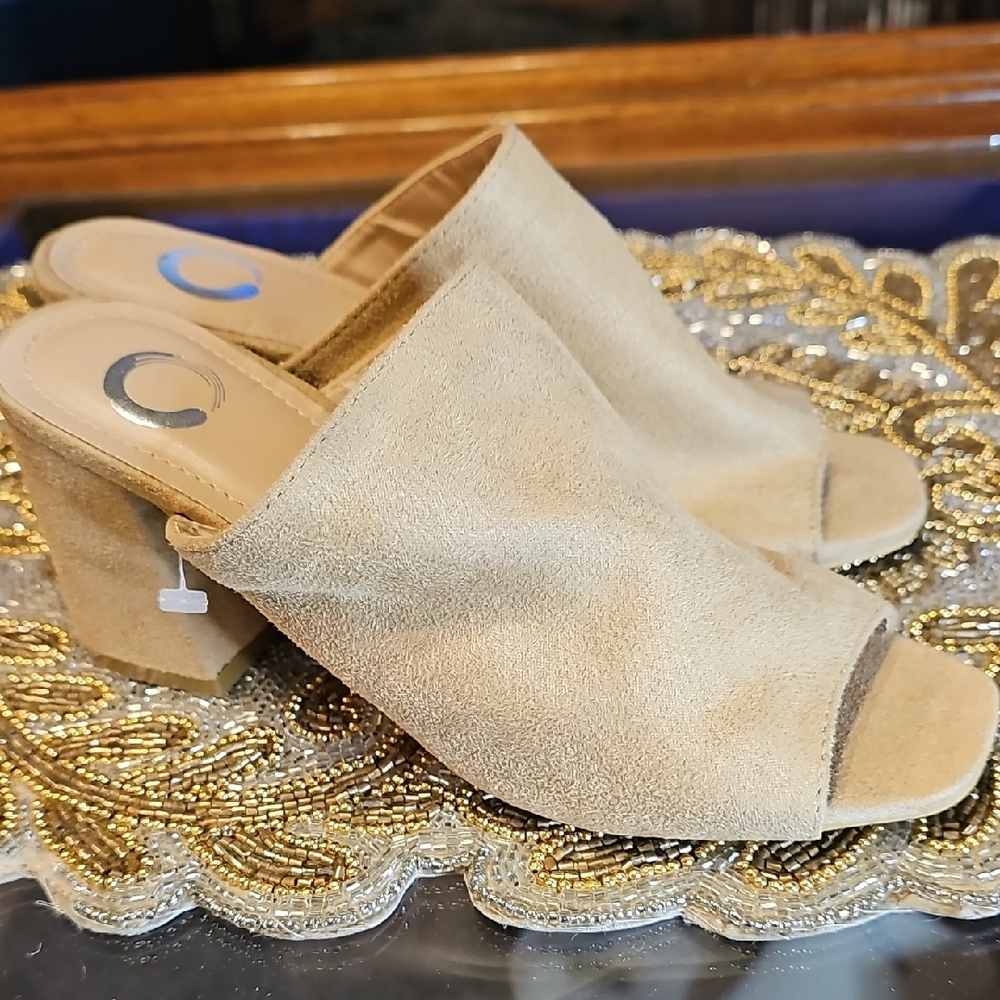 Journee Collection Tan Suede Mules